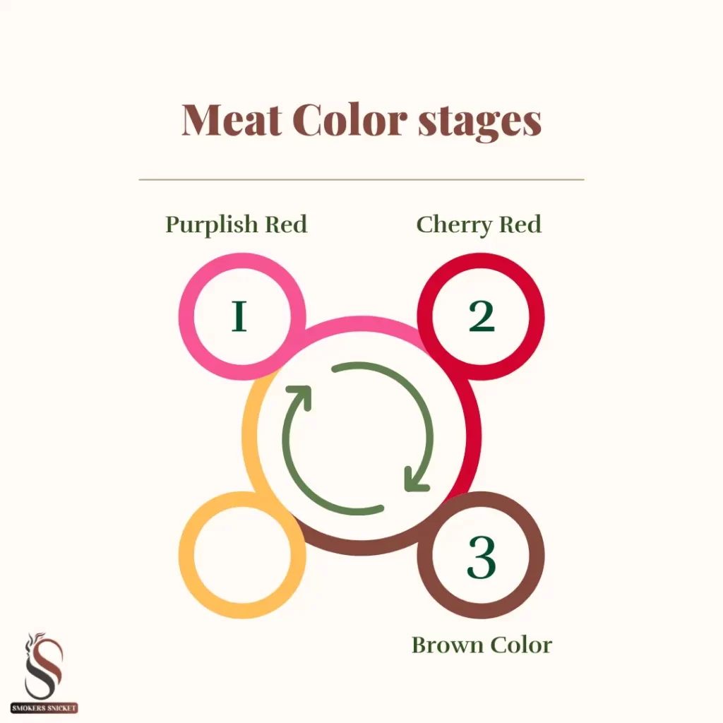 meat color 3 stages in colors